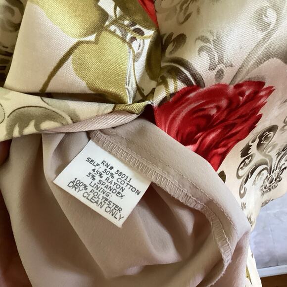 David Meister Halter Dress, Size 10, Beige Floral Cocktail USA Made Vintage Y2K - Picture 7 of 11